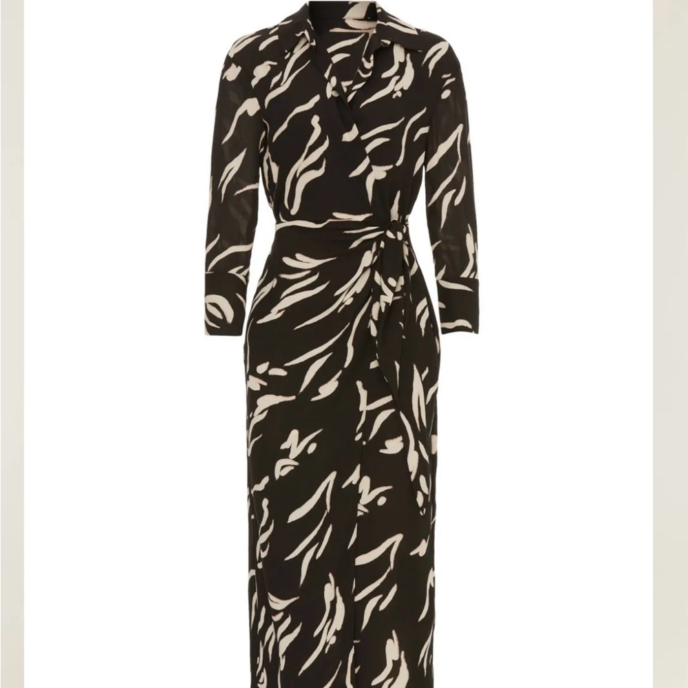 NWT Donna Morgan Black and White Long Sleeve Dress Sz 2